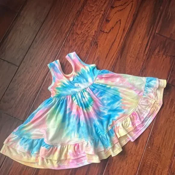 Jane + Jo 3t Tunic Tie Dye Beach Vacation Back to School Vibrant Pink Blue SOFT - Picture 5 of 10